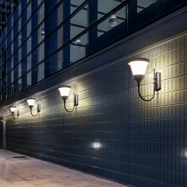 Applique Murale LED Contemporaine en Aluminium avec Bras Arc pour Jardin 