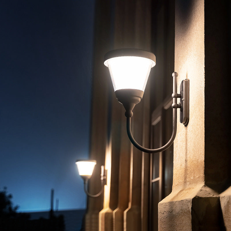 Applique Murale LED Contemporaine en Aluminium avec Bras Arc pour Jardin 