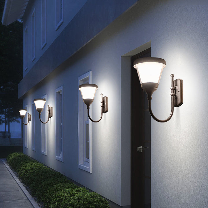 Applique Murale LED Contemporaine en Aluminium avec Bras Arc pour Jardin 