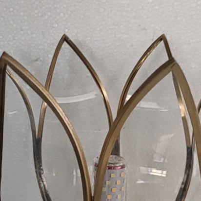 Lanterne de jardin contemporaine avec abat-jour en verre en forme de lotus et base en cuivre à 1 lumière pour extérieur 