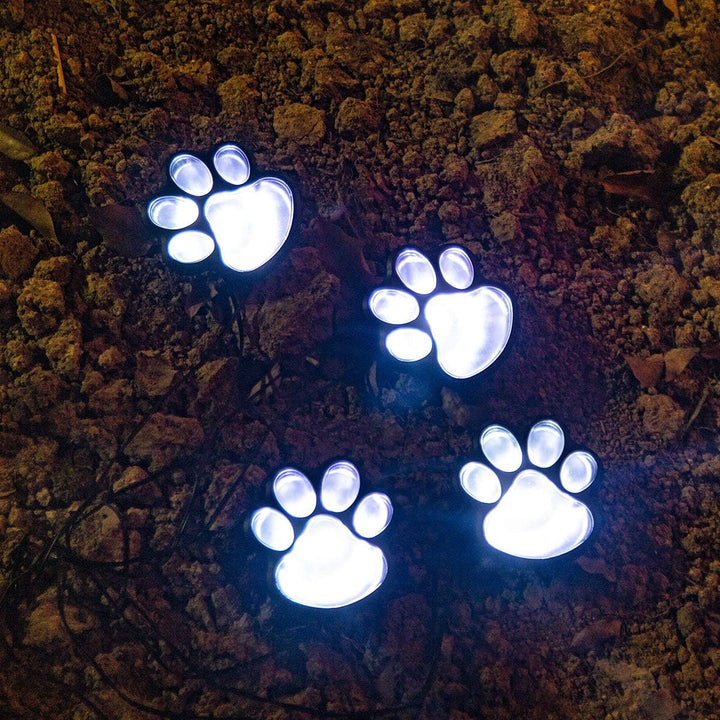 Zeitgenössische kreative Tier-Hundepfotenabdruck LED Solar Outdoor Rasen Landschaftslicht für den Garten 