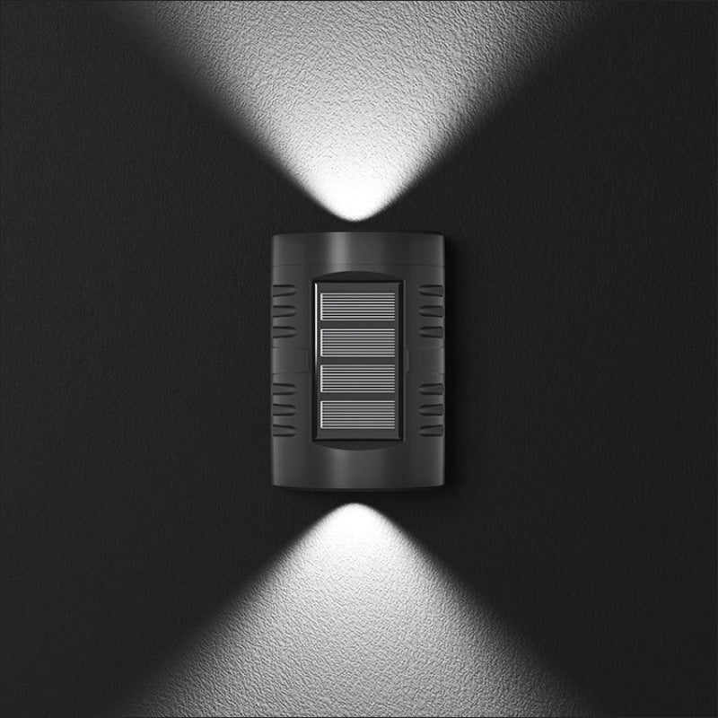 Contemporary Simplicity Rectangular Solar Waterproof LED Outdoor Wall Sconce Lamp For Garden