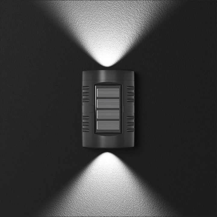 Contemporary Simplicity Rectangular Solar Waterproof LED Outdoor Wall Sconce Lamp For Garden