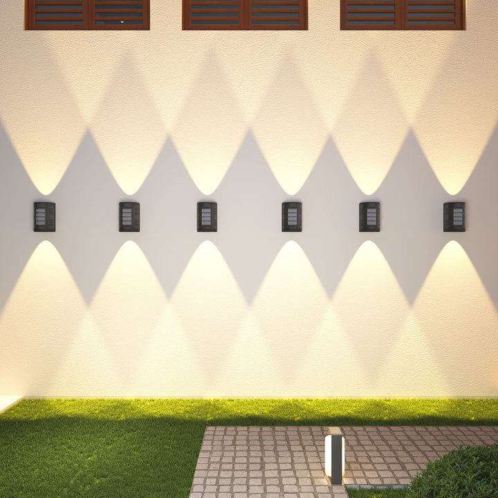 Contemporary Simplicity Rectangular Solar Waterproof LED Outdoor Wall Sconce Lamp For Garden