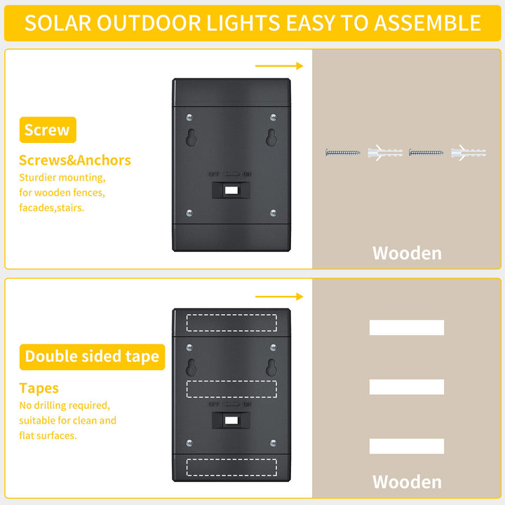 Contemporary Simplicity Rectangular Solar Waterproof LED Outdoor Wall Sconce Lamp For Garden