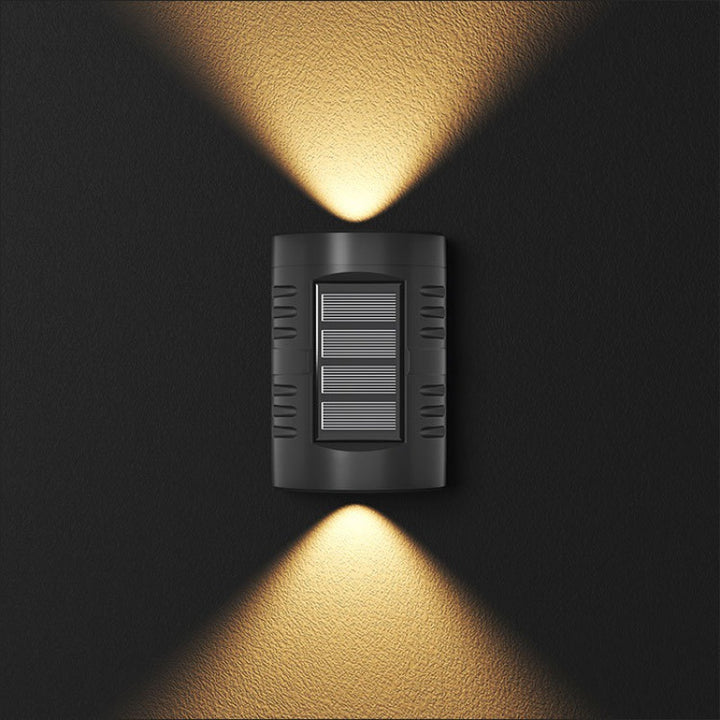 Contemporary Simplicity Rectangular Solar Waterproof LED Outdoor Wall Sconce Lamp For Garden