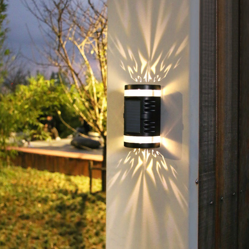 Contemporary Simplicity Rectangular Solar Waterproof LED Outdoor Wall Sconce Lamp For Garden