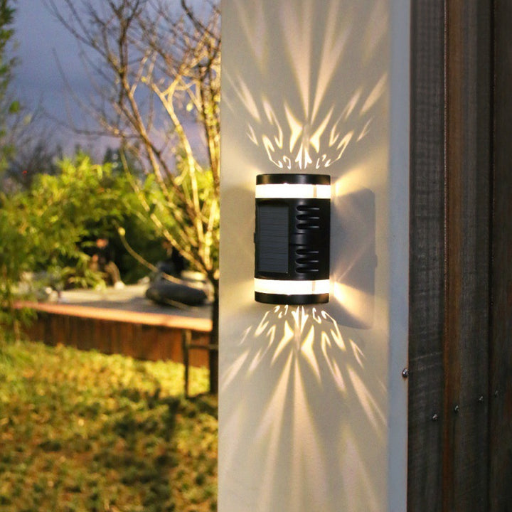 Contemporary Simplicity Rectangular Solar Waterproof LED Outdoor Wall Sconce Lamp For Garden