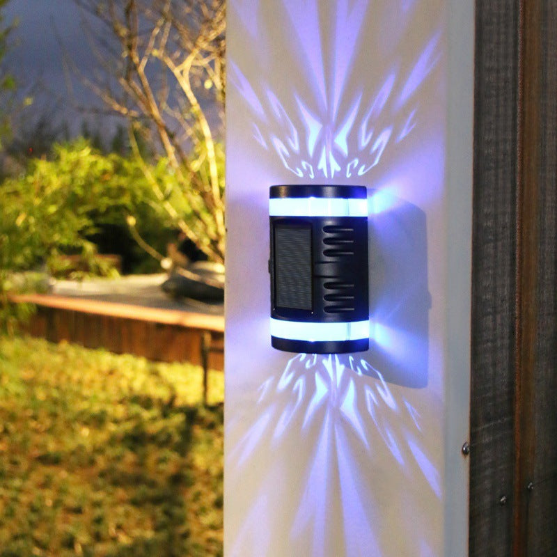 Contemporary Simplicity Rectangular Solar Waterproof LED Outdoor Wall Sconce Lamp For Garden