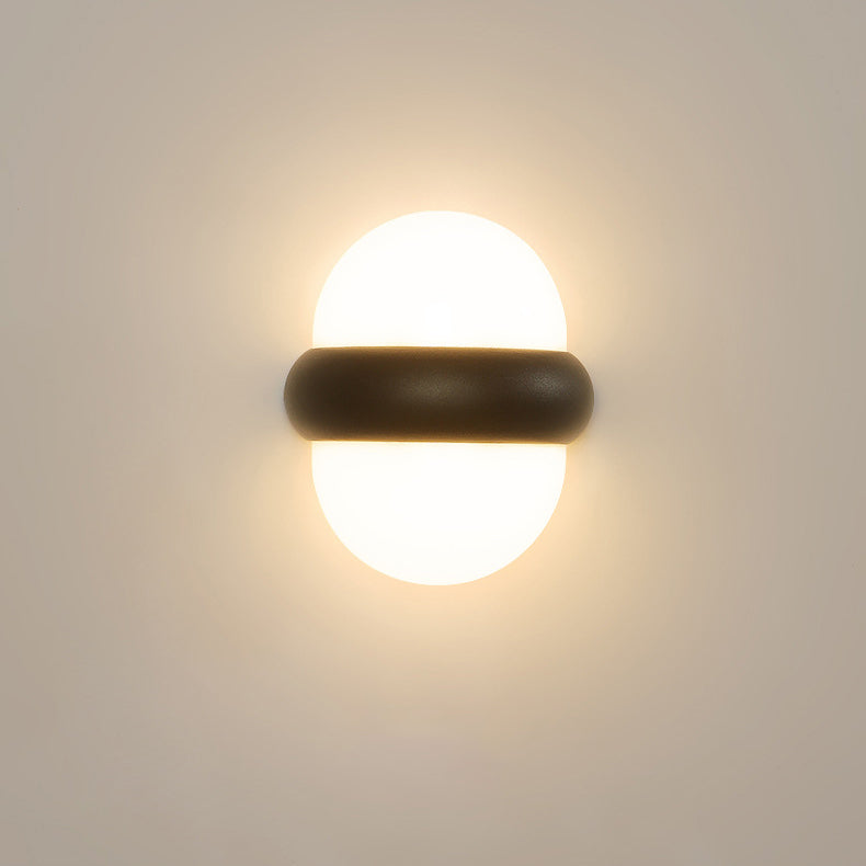 Contemporary Nordic Waterproof Aluminum Ellipse LED Outdoor Wall Sconce Lamp For Garden