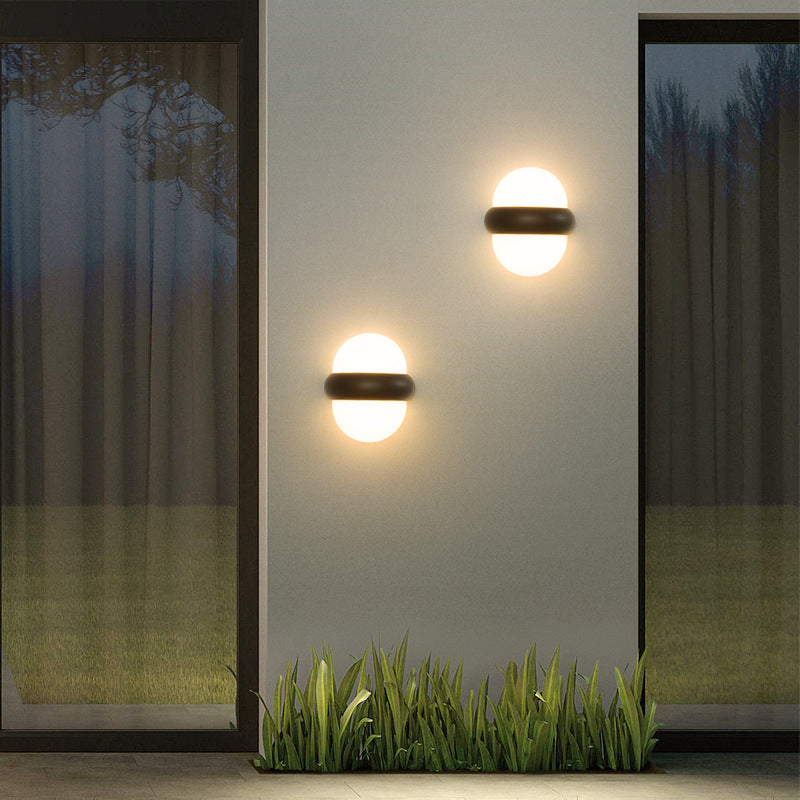 Lámpara de Aplique de Pared Exterior LED de Elipse de Aluminio Impermeable Nórdico Contemporáneo Para Jardín 