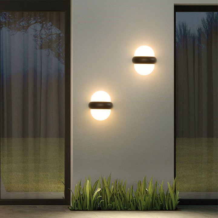 Lámpara de Aplique de Pared Exterior LED de Elipse de Aluminio Impermeable Nórdico Contemporáneo Para Jardín 