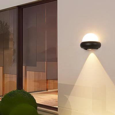 Contemporary Nordic Waterproof Aluminum Ellipse LED Outdoor Wall Sconce Lamp For Garden