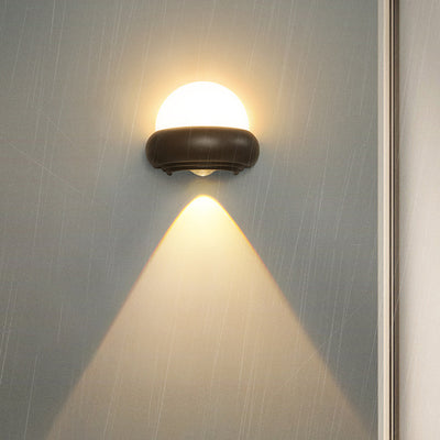 Contemporary Nordic Waterproof Aluminum Ellipse LED Outdoor Wall Sconce Lamp For Garden