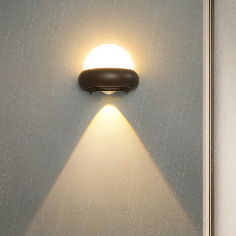Contemporary Nordic Waterproof Aluminum Ellipse LED Outdoor Wall Sconce Lamp For Garden