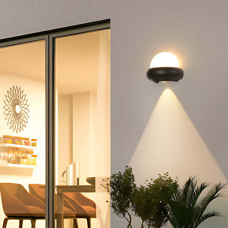 Contemporary Nordic Waterproof Aluminum Ellipse LED Outdoor Wall Sconce Lamp For Garden