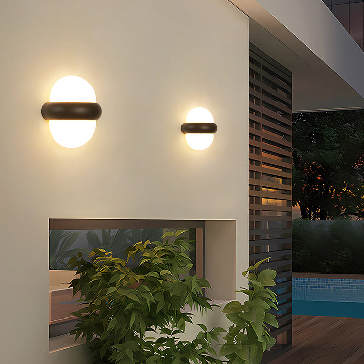 Lámpara de Aplique de Pared Exterior LED de Elipse de Aluminio Impermeable Nórdico Contemporáneo Para Jardín 