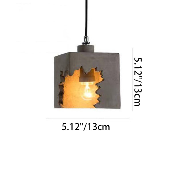 Suspension Luminaire Contemporain en Ciment avec Abat-Jour Rond et Fissures Irrégulières 1-Lumière pour Salle à Manger 