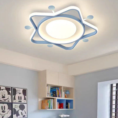 Lámpara de techo LED de montaje empotrado con pantalla de estrella acrílica de hardware nórdico contemporáneo para dormitorio 