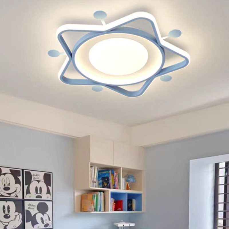 Lámpara de techo LED de montaje empotrado con pantalla de estrella acrílica de hardware nórdico contemporáneo para dormitorio 
