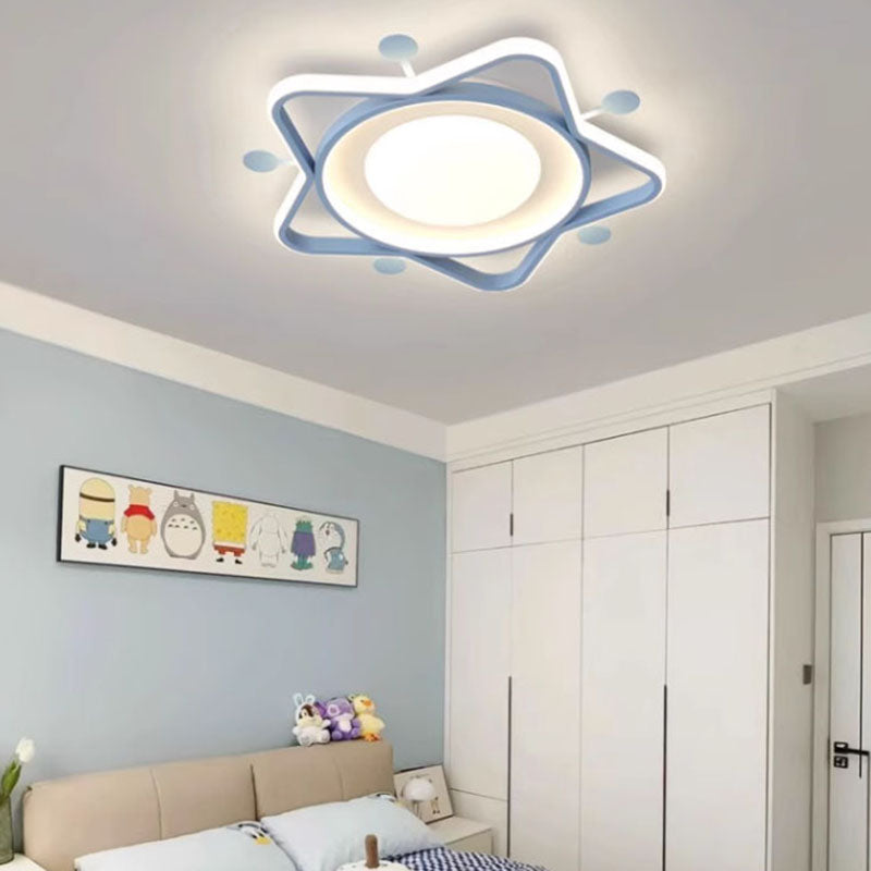 Lámpara de techo LED de montaje empotrado con pantalla de estrella acrílica de hardware nórdico contemporáneo para dormitorio 