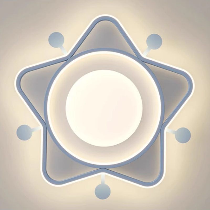 Lámpara de techo LED de montaje empotrado con pantalla de estrella acrílica de hardware nórdico contemporáneo para dormitorio 