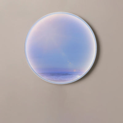 Applique murale LED avec abat-jour circulaire en acrylique pour chambre à coucher, style créatif contemporain Moon Beach 