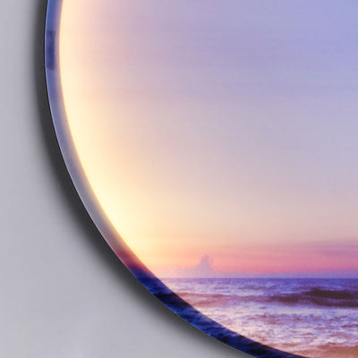 Applique murale LED avec abat-jour circulaire en acrylique pour chambre à coucher, style créatif contemporain Moon Beach 