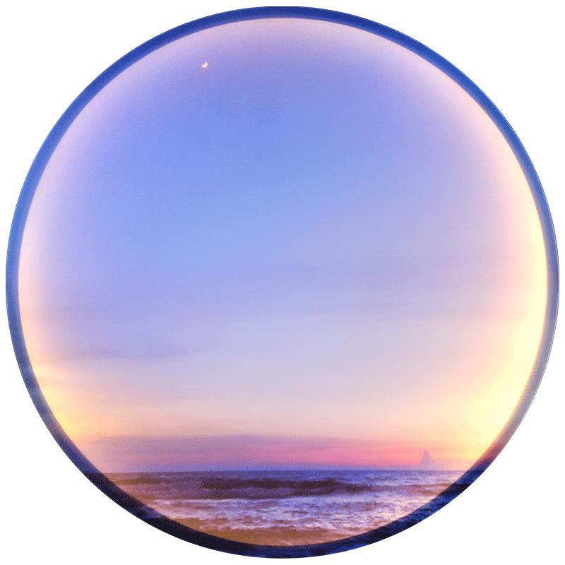 Applique murale LED avec abat-jour circulaire en acrylique pour chambre à coucher, style créatif contemporain Moon Beach 