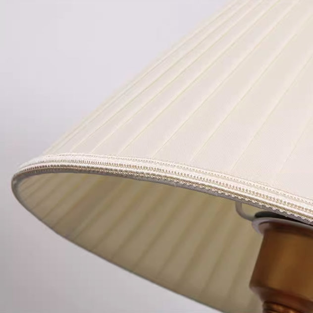 Moderne Luxus Stoffschirm Marmor Zylinderbasis 1-Licht Tischlampe für das Schlafzimmer 
