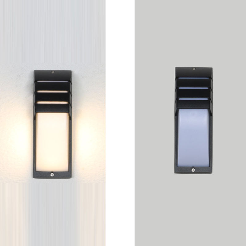 مصباح حائط خارجي مقاوم للماء LED بإحساس جسم الإنسان من الألومنيوم والأكريليك بتصميم بسيط ومعاصر لقوس للحديقة 