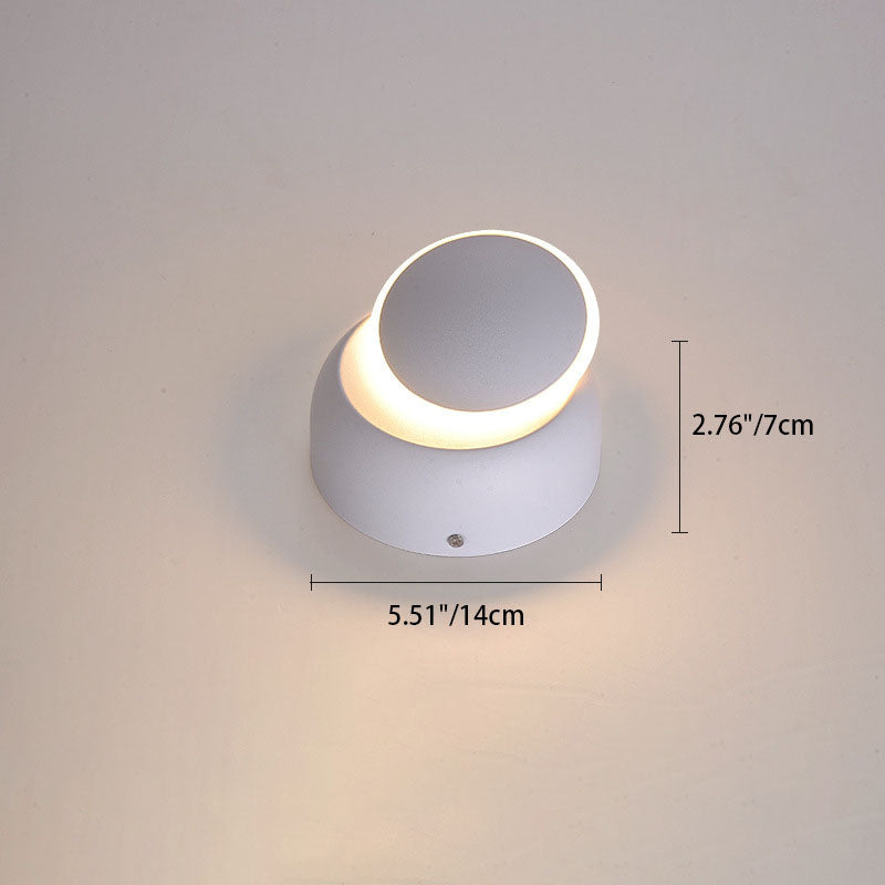 Lampe murale moderne minimaliste en cercle géométrique en aluminium PC LED pour chambre 