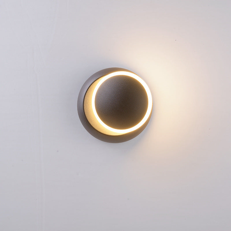 Lampe murale moderne minimaliste en cercle géométrique en aluminium PC LED pour chambre 
