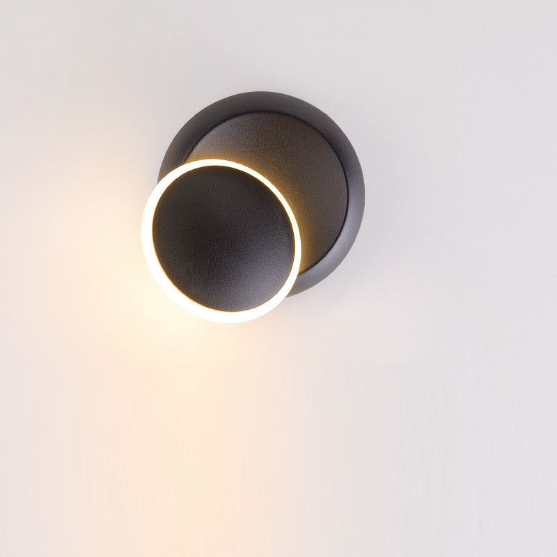 Lampe murale moderne minimaliste en cercle géométrique en aluminium PC LED pour chambre 