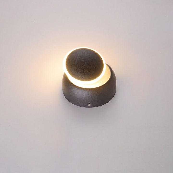 Lampe murale moderne minimaliste en cercle géométrique en aluminium PC LED pour chambre 