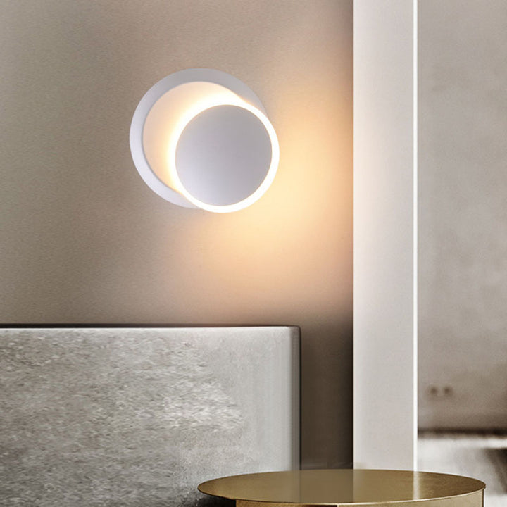 Lampe murale moderne minimaliste en cercle géométrique en aluminium PC LED pour chambre 