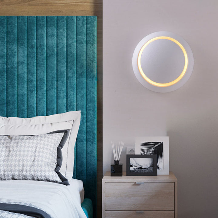 Lampe murale moderne minimaliste en cercle géométrique en aluminium PC LED pour chambre 