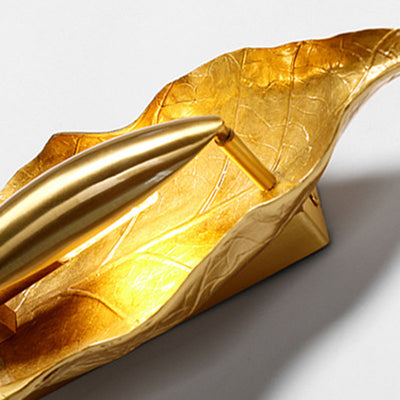 Zeitgenössische Luxus-Wandleuchte mit Blättermotiv aus Vollkupfer und 1 Licht für das Esszimmer 