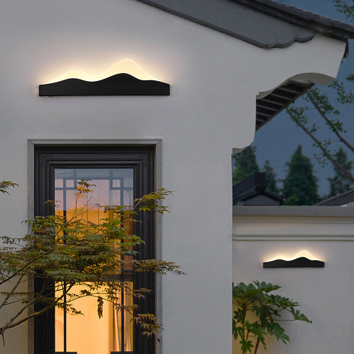 Applique murale d'extérieur étanche LED en acrylique et fer de style zen chinois traditionnel pour jardin 