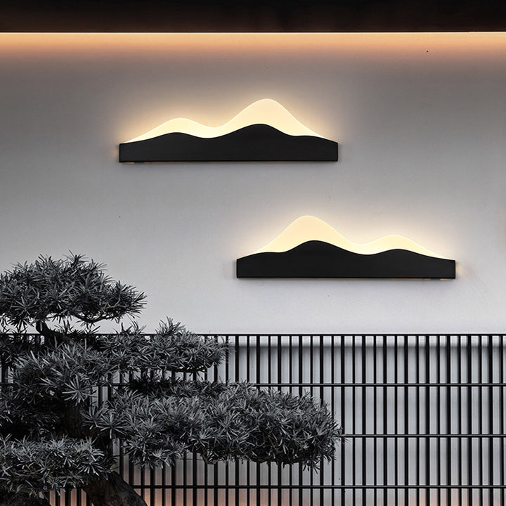 Applique murale d'extérieur étanche LED en acrylique et fer de style zen chinois traditionnel pour jardin 