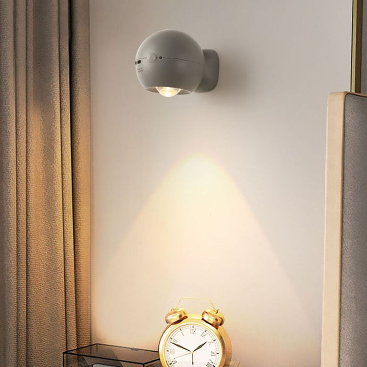 Contemporary Nordic ABS Globe Ball USB Charging Magnetic LED Spotlight Wall Sconce Lamp For Bedroom
