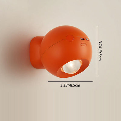 مصباح حائط معاصر على شكل كرة ABS نورديك مع شحن USB وإضاءة LED مغناطيسية لغرفة النوم 