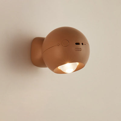 مصباح حائط معاصر على شكل كرة ABS نورديك مع شحن USB وإضاءة LED مغناطيسية لغرفة النوم 