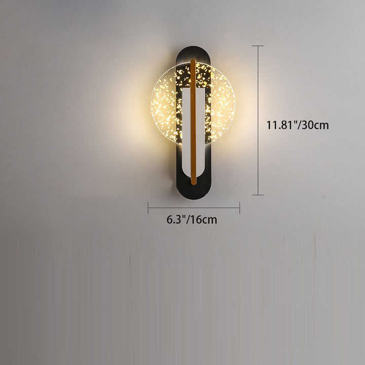 Contemporary Luxury Gold Foil Texture Acrylic Round LED Wall Sconce Lamp For Living Room