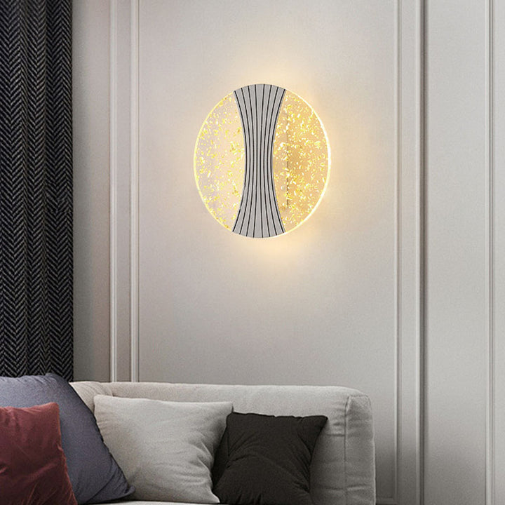 مصباح حائط LED مع ظل أكريليك مربع هندسي بنمط تموج الماء الفاخر المعاصر لغرفة المعيشة 