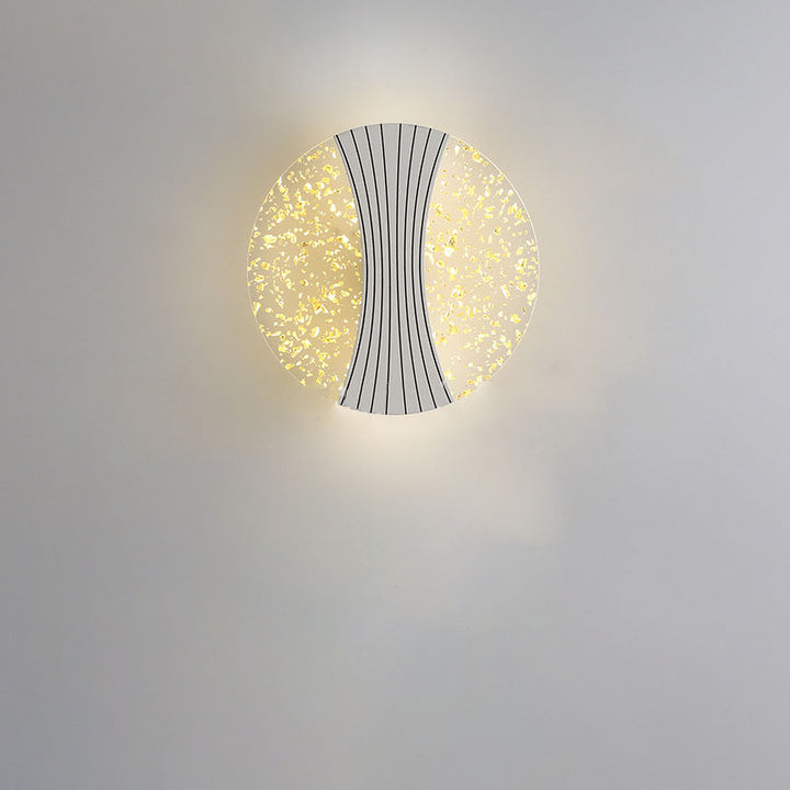 مصباح حائط LED مع ظل أكريليك مربع هندسي بنمط تموج الماء الفاخر المعاصر لغرفة المعيشة 