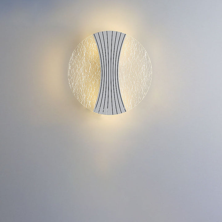 مصباح حائط LED مع ظل أكريليك مربع هندسي بنمط تموج الماء الفاخر المعاصر لغرفة المعيشة 