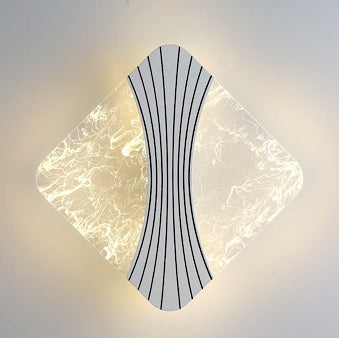 مصباح حائط LED مع ظل أكريليك مربع هندسي بنمط تموج الماء الفاخر المعاصر لغرفة المعيشة 