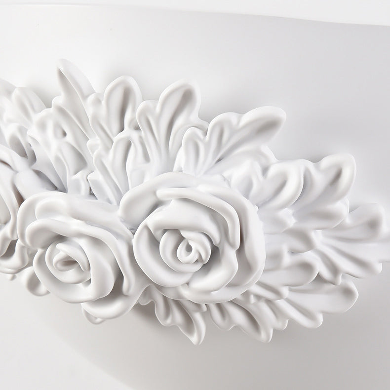 Applique murale 1 lumière avec matériel en résine sculptée en demi-cercle traditionnel français pour chambre 