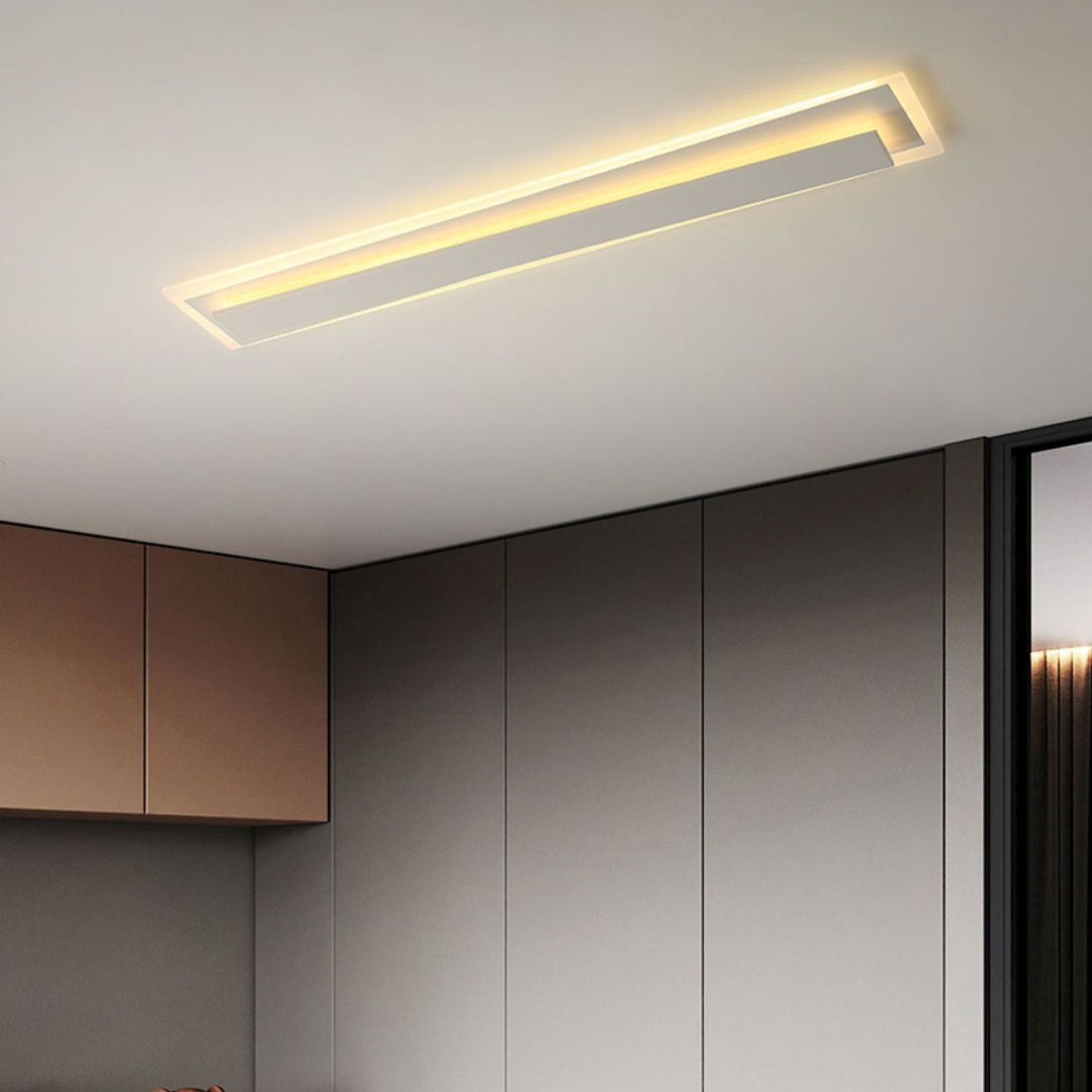 Lumière de plafond encastrée à LED en ligne droite en acrylique et aluminium nordique contemporain pour chambre 